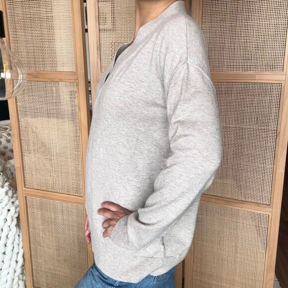 Gap beige merino wool v neck chunky ribbed sweater size small - Picture 2 of 7